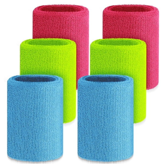 6 Pcs 4 Inch Cotton Sport Wristbands - Tennis, Basketball,For Grips ...
