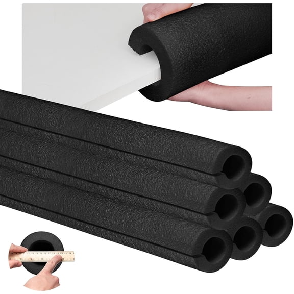 6 Pcs 40 x 4.1 Inch Jumbo Pool Noodles Pre Slit Clamp Foam Protection Insulation Tubes for Padding Large Foam Tube for Swimming Floating Craft Projects Padding Bumper(Black)