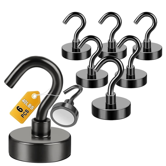 6 Pcs 40Lb Magnetic Hooks for Cruise Cabins, Cruise Ship Essentials, Magnetic Hooks for Hanging, Refrigerator, Celling, Grill, Fridge, Kitchen