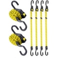 thumbnail image 1 of 6 Pcs 48 Inch Flat Adjustable Bungee Cords with Hooks, 3X Faster to Adjust The Length, Lucky Straps Black/Yellow Heavy Duty Bungee Straps for Cargo, Bike, Cart, Tent, Truck, Camping, Outdoor, etc, 1 of 3