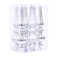 thumbnail image 1 of 6 Pcs 6.7" Finial Drop Christmas Ornament Hanging Teardrop Ornament, Plastic Shatterproof Decor Shiny Matte Glitter Sequin for Xmas Tree Pendants Winter Holiday Party Supply,Silver, 1 of 4