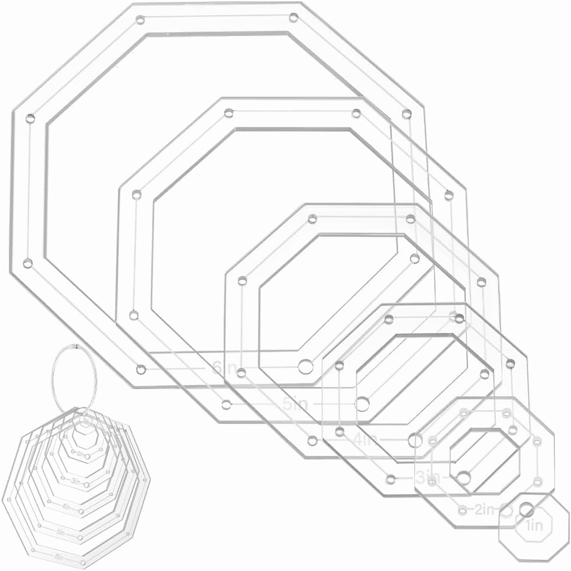 6 Pcs 6 Sizes Transparent Acrylic Sewing Template Acrylic Quilting ...