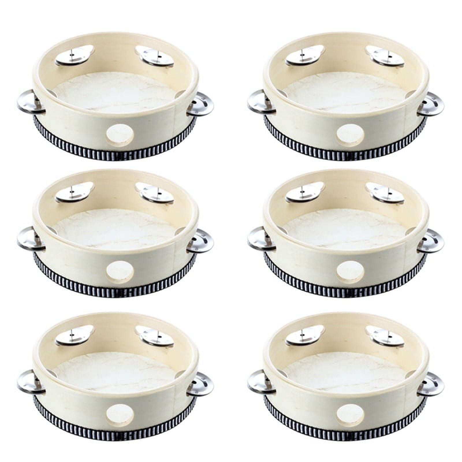 6 Pcs 6 inch Musical Tambourine Tamborine Drum Round Percussion Gift for KTV Party