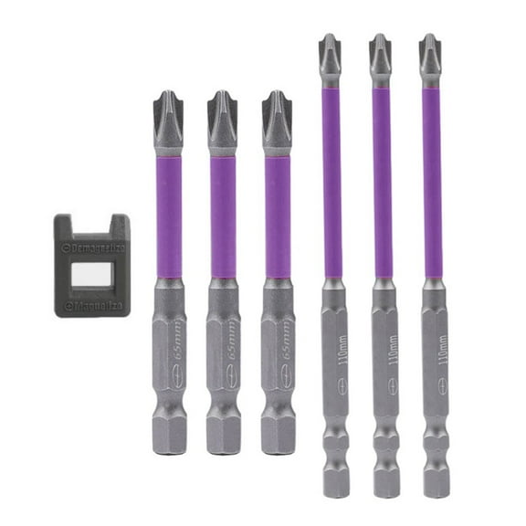 6 Pcs 65/110mm Magnetic Cross Screwdriver Bit for Electrician FPH2 with Magnetizer