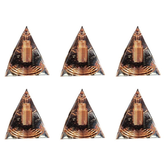 6 Pcs 6cm Crystal Gravel Spiral Pyramid Spiral Coil Pyramid Handmade Home Furnishing Crafts Spiral Copper Wire