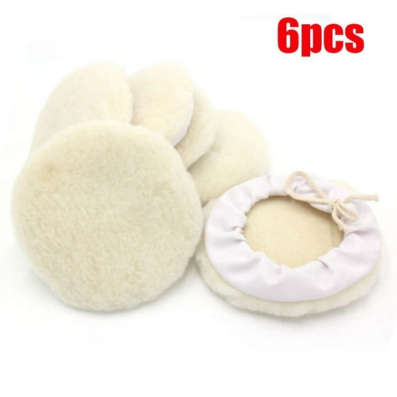 6 Pcs 7inch Auto Car Wool Bonnet Buffing Wheel Pad Buffer Polishing Polisher
