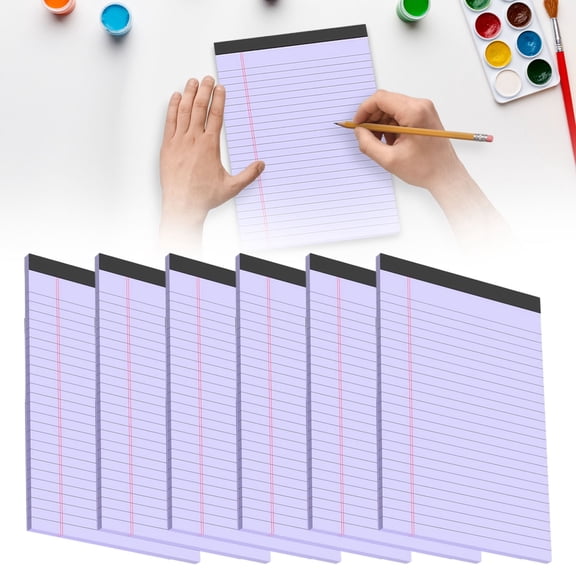 6 Pcs 8 X 11 Inch Colored Legal Pads, College Ruled Lined Notepads, 50 Sheets Total Micro Perforated Writing Pads, To-Do List Notebook for Office Home