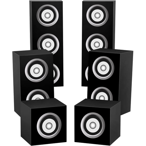 6 Pcs 80s 90s Party Boxes Hip Hop Party Decorations Large Paper Boombox Box Music Theme Gift Box for Retro 1980s 1990s Neon Disco Birthday Supplies Favors