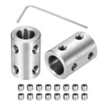 thumbnail image 1 of 6 Pcs 8mm to 8mm Shaft Coupler Connector L22mm x D14mm Rigid Coupling Set with 24 Screws & Hex Wrench, 1 of 6
