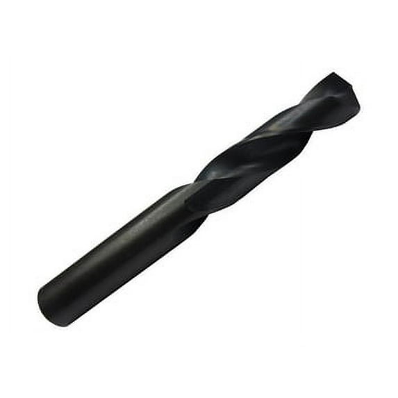 6 Pcs, "A" Hss Black Oxide Heavy Duty Split Point Stub Drill Bit, Qualtech, Dwdsta, Flute Length: 1-5/16"; Overall Length: 2-7/16"; Shank Type: Round; Number Of Flutes: 2
