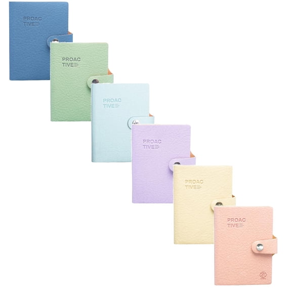 6 Pcs A7 Travel Notebook Passport Holder Hardcover Journal Notebooks Journals Notebook Faux Leather Refillable Journal with Passport Pocket Notebooks for Work Travel, 3.14"x4.33", Multicolor