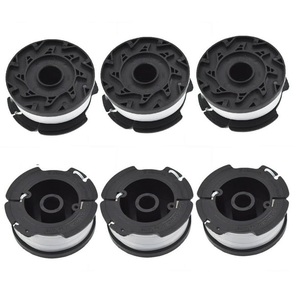 6-Pcs AF-100 30ft 0.065" Autofeed String Trimmer Spools Weed Eater Lines Replacement for Black & Decker Lawn Mowers