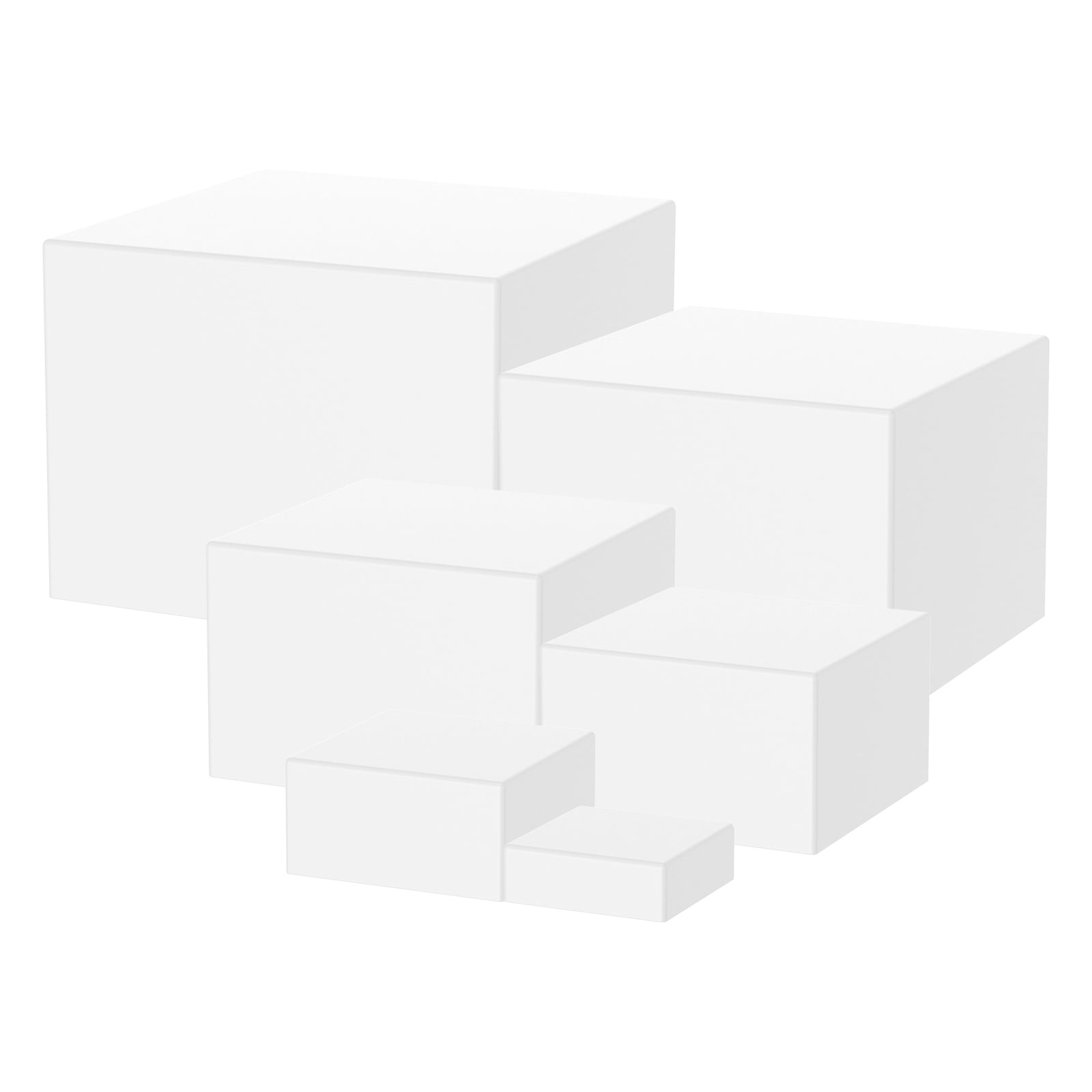 6 Pcs Acrylic Box with Hollow Bottom 6 Different Sizes Buffet Risers ...