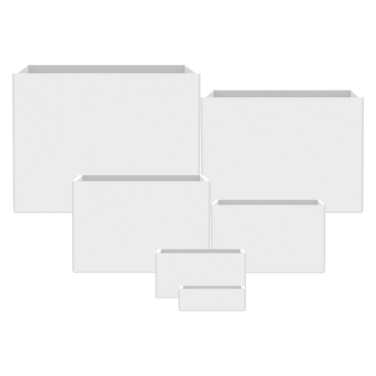 6 Pcs Acrylic Box with Hollow Bottom 6 Different Sizes Buffet Risers ...