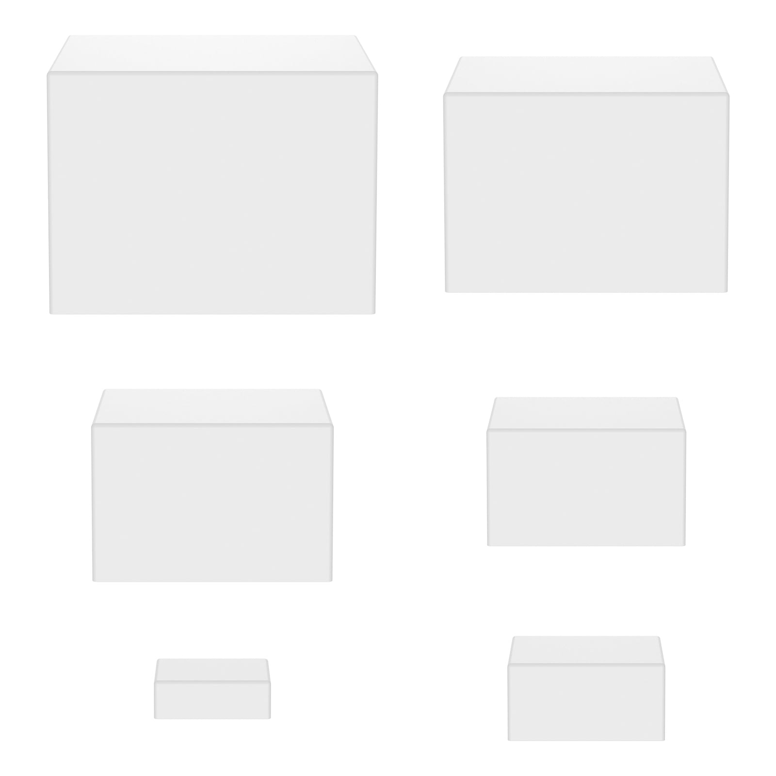 6 Pcs Acrylic Box with Hollow Bottom 6 Different Sizes Buffet Risers ...