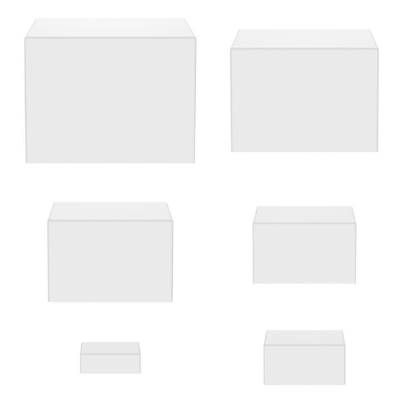 6 Pcs Acrylic Box with Hollow Bottom 6 Different Sizes Buffet Risers Stackable Buffet Stands Reusable Food Stands Multifunctional Food Display Risers for Party Buffet Table