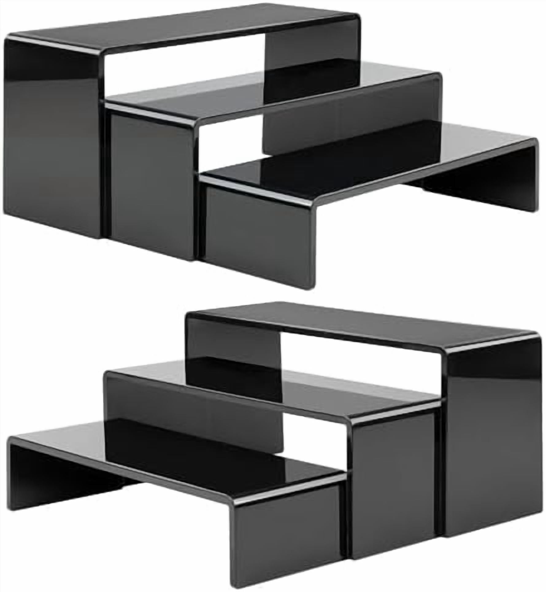 6 Pcs Acrylic Display Risers, 2 Set(7.9”L, 8.3”L, 8.7”L) Rectangular ...