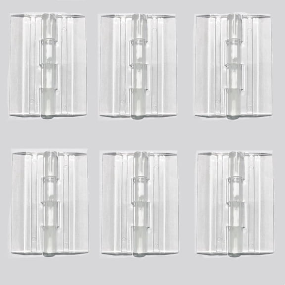 6 Pcs Acrylic Hinges Self Adhesive Clear Small Hinges Plastic Transparent Continuous Piano Hinge for Cabinet Drawer Furniture DIY