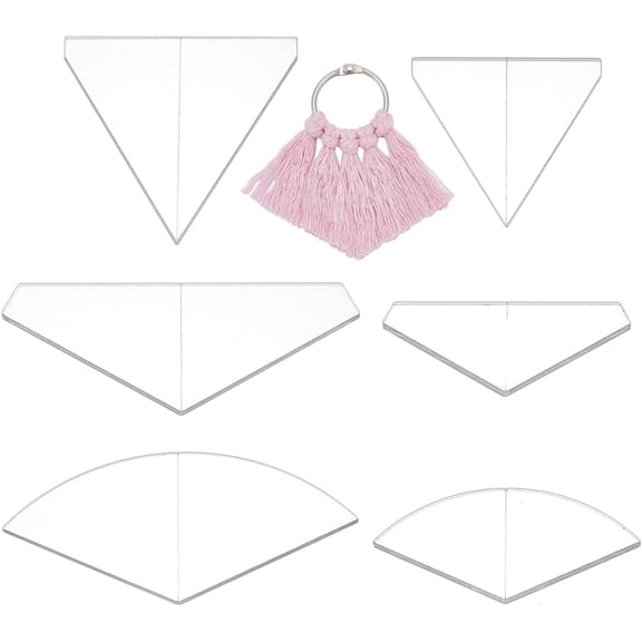 6 Pcs Acrylic Macrame Cutting Template Fringe Guides Macrame Fringe Cutting Cut Outs for Craft Macrame Tassel Decoration DIY DIY