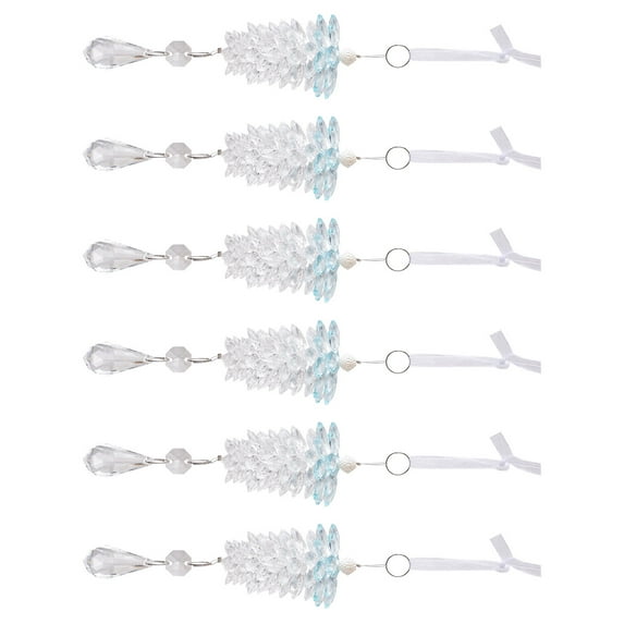 6 Pcs Acrylic Pinecone Pendant Ornaments for Christmas Tree Decor, Indoor Outdoor Holiday Party Decoration
