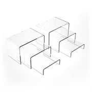 6 Pcs Acrylic Risers Display Stands, Acrylic Display Riser, Thickened to 3mm Clear Rectangular Display Shelf for Cupcake Stand, Collectibles Display and Retail Showcase 3,4,5