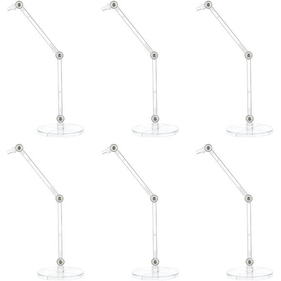 6 Pcs Action Figure Stands Clear Model Support Stand with 2 inch Round Base Assembly Action Figure Display Holder Without Claw Durable Display Stand Compatible with Figures Models
