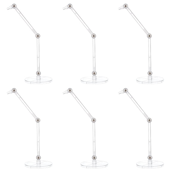 6 Pcs Action Figure Stands Clear Model Support Stand with 2 inch Round Base Assembly Action Figure Display Holder Without