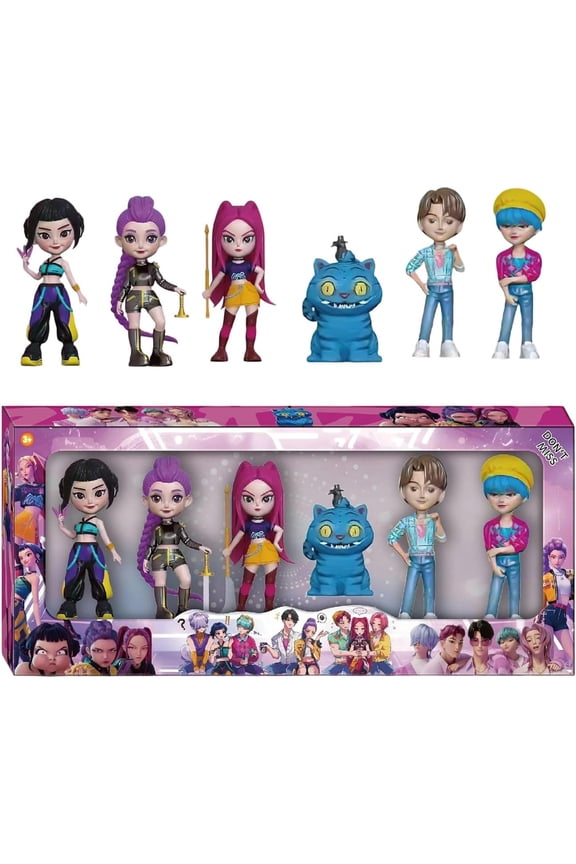 6 Pcs Action Figures Set Korean Idol Decoration Anime Character Figures Mini Figurines Dolls Christmas Birthday Gifts