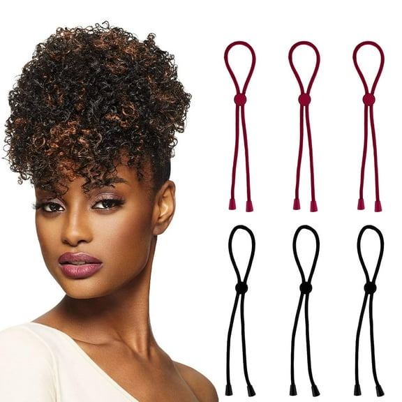 6 Pcs Adjustable Hair Tie Braid Hair Ties Curly Hair Ties Ponytail Holders Afro Puff Ponytail Ties Hair Ties for Buns Soft Locs Thick Natural Hair