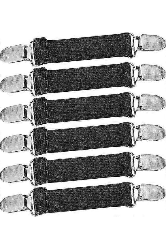 6 Pcs Adjustable Hip Hugger Elastic Belt Pant Waist Tightener Pant Elastic Belt Clip Women Men Back Cinch