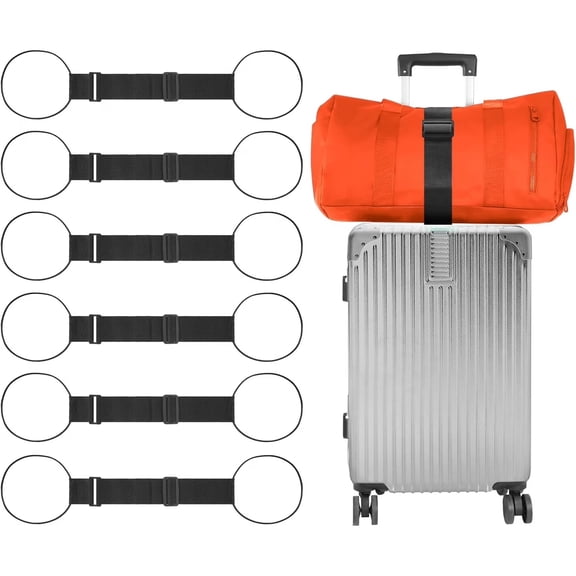 6 Pcs Adjustable Luggage Bungee Straps, Elastic Suitcase Connector Belt for Attaching Duffle Bags