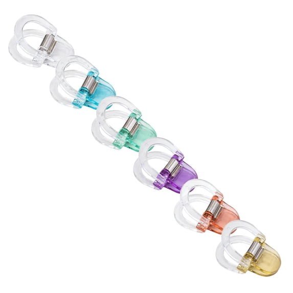 6 Pcs Adjustable Pants Hem Clips No Sew Instant Hemming Shortener Invisible Reusable Trouser Leg Cuffs Clamps Fabric Holders for Jeans Dress Pants Clothing Shirts, 0.1"x0.11", Multicolor