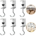 thumbnail image 1 of 6 Pcs Adjustable Table Hooks for Hanging Bags, Heavy Duty Metal Backpack Hooks for Desk, 1 of 7