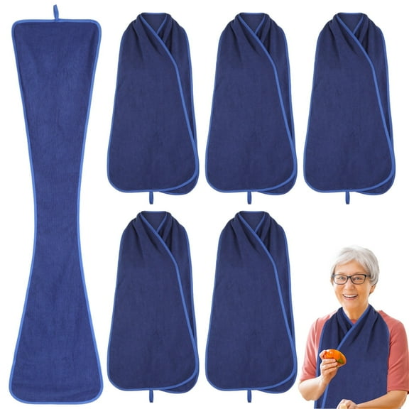 6 Pcs Adult Bibs Scarf for Eating, Dignity Dining Clothing Protectors, Easy-to-clean Dining Insulated Bibs for Elderly, Portable and Washable Clothing Shields for Seniors