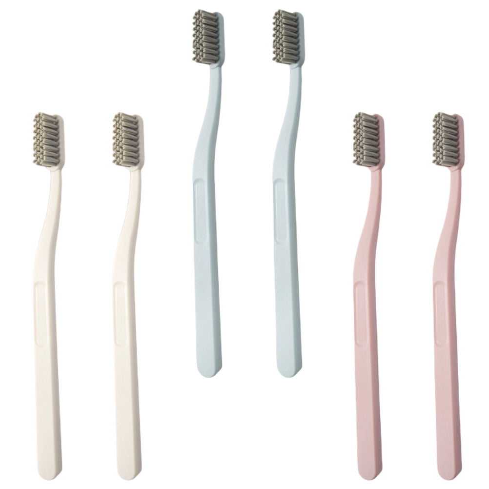 6 Pcs Adult Stiff Brush Teeth Stains Cleaners Removing Brushes