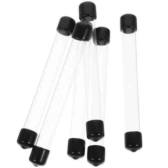 6 Pcs Agarwood Tube Round Tube with Lid Portable Storage Tube Clear Storage Tube with Lid Transparent Round Storage Tube
