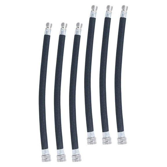 6 Pcs Air Compressor Hose Tire Inflator Hose Replacement Pump Extension Tube 15.50X0.75X0.75CM Black
