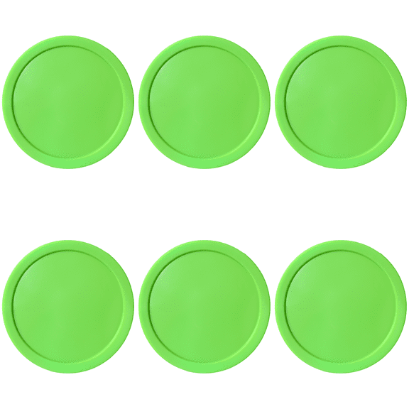 6 Pcs Air Hockey Pucks Set, 3.2 in Standard Replacement Pucks, Light Green, Smooth Surface & Rounded Edge, Sturdy Plastic Full Size Air Hockey Pucks for Game Tables