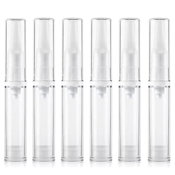 6 Pcs Airless Pump Bottles,Travel Size Cosmetic Dispenser,Empty Refillable Liquid Pump Jars,Plastic Lotion Storage Containers,Eye Serum Vacuum Bottles,for Makeup Foundations & Serums 5ml