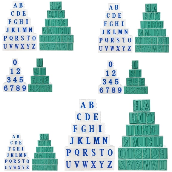 6 Pcs Alphabet Stamps for little minds Classroom, Set Including Letter & Number Stamps, Plastic Modular Design for DIY Projects, Spelling Practice, Retro Typewriter Style