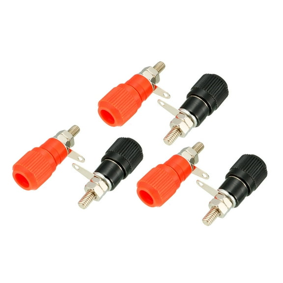 6 Pcs Amplifier Terminal Connector Binding Post 4mm Banana Jack Mount