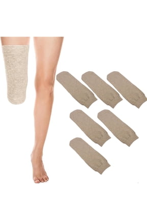 6 Pcs Amputee Sock,Tutuviw Prosthetic Limb Socks,14in Soft Breathable Protective Stump Sock,Thickened Cotton Protective Stump Socks,Elastic Prosthetic Socks for Below the Knee Amputees (Skin)