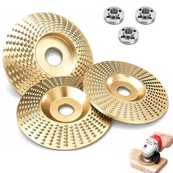 6 Pcs Angle Grinder Wood Carving Disc Set 4.5 Heavy Duty Carbon Steel Wood Grinding Wheel with 5/8 Arbor for Woodworking, Stump Removal, Root Carving, Shaping, Cutting and Polishing