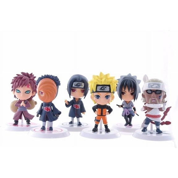 6 Pcs Anime cake toppers of Action Figure Toys Premium Ninja Cake Toppers and Party Favors for Ninja party supplier birthday