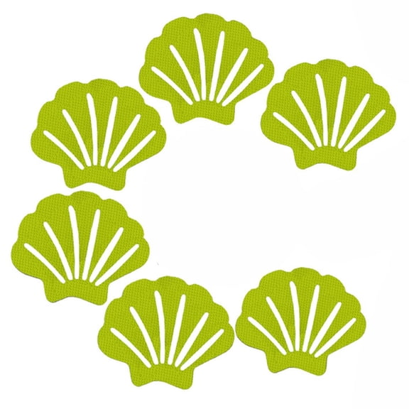 6 Pcs Anti Slip Shower Stickers Shell Shape, 3.54X2.76" Shower Floor Non Slip Stickers with Decals Scraper, Bathtub Non Slip Stickers, Shower Decal for Bath Tub, Shower Treads Adhesive Stickers