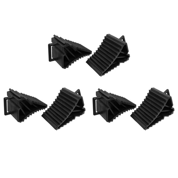 6 Pcs Antislip Vehicle Car Truck Wheel Tire Chock Stop Block Black