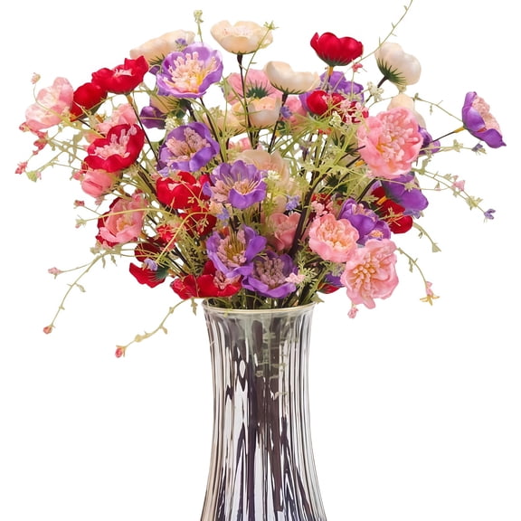 6 Pcs Artificial Azalea Bouquet,TGY Realistic Silk Bendable Stems Fake Flowers Artificial Flowers for Home,Table and Wedding Party Decorations