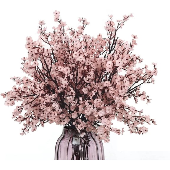 6 Pcs Artificial Babys Breath Flowers European Faux Silk Flower Bouquet Real Touch Fake Fall Flowers for Office Autumn Wedding Centerpieces Christmas Party Decor