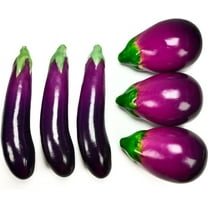 6 Pcs Artificial Eggplants, Faux Fake Eggplant Vegetable Display Props, Lifelike Realistic Fake Food Eggplants for Home Kitchen Decorations