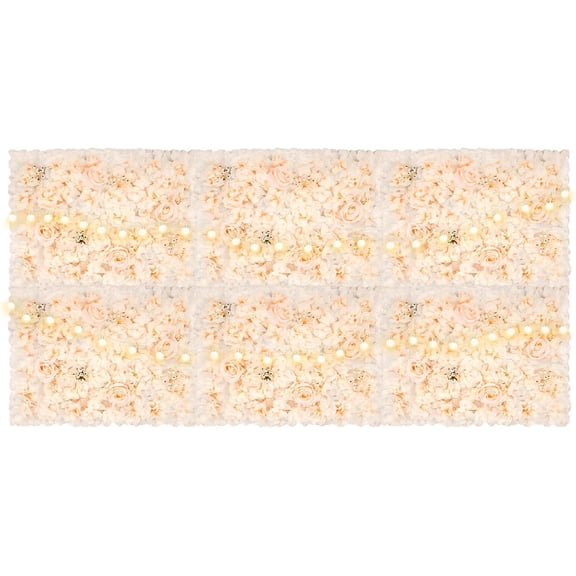 6 Pcs Artificial Flower Wall Panel 23.62 x 15.74 x 0.79 Inch Floral Backdrop Flower Wall Silk Rose Wall Artificial Flower Background for Weddings Birthdays Field Party